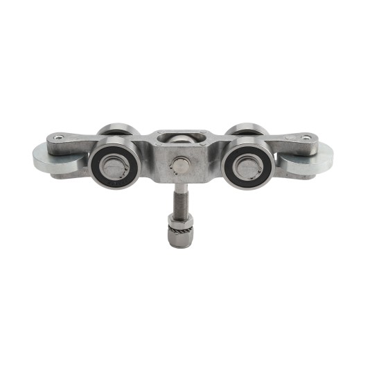 Chain Link 4-Wheel Truck Assembly Includes 2" [1 7/8" OD] Guide Wheels and 2" Standard Bearings (Galvanized Steel) (Other)