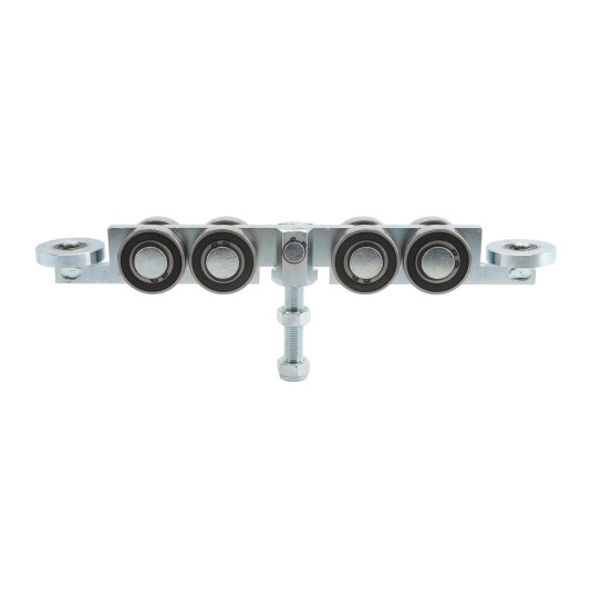 Chain Link 4-Wheel Truck Assembly Includes 2" [1 7/8" OD] Guide Wheels and 2" Standard Bearings (Galvanized Steel) (Other)