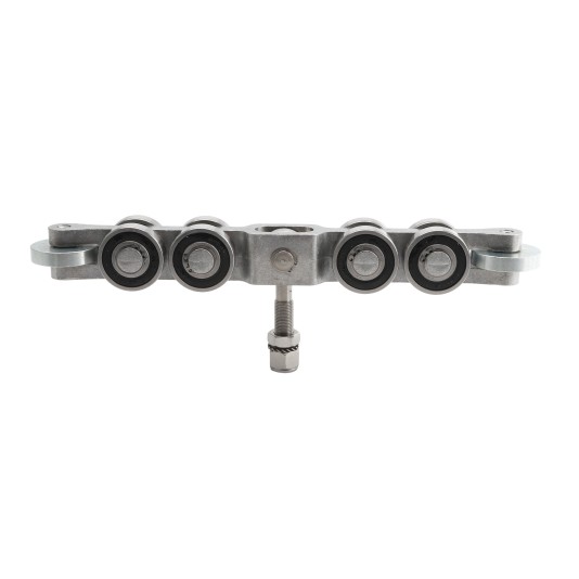Chain Link 8-Wheel Titan Truck Assembly Includes 2" [1 7/8" OD] Guide Wheels and 2" Standard Bearings (Galvanized Steel) (Other)