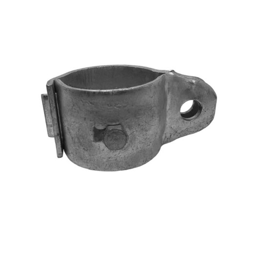 3" (2 7/8" OD) Industrial Round Post Collar Hinge - Hook & Eye Interlocking Style Gate Hinge (Set Screw) HDG Pressed Steel - CHHE-3