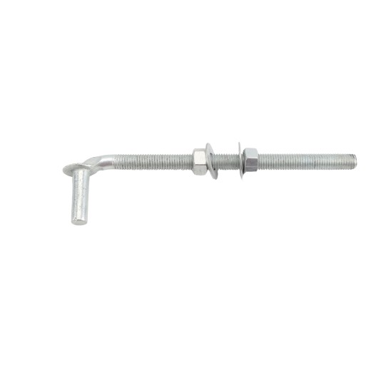 Chain Link 5/8" x 10" Male J Bolt Gate Hinge w/ 2 Nuts (Galvanized Steel)