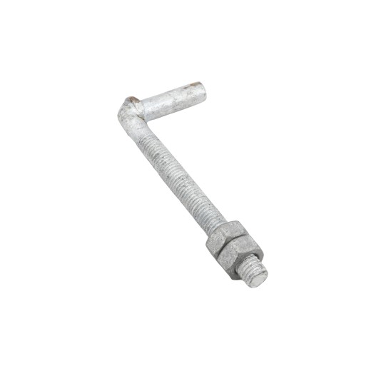 Chain Link 1/2" x 4 1/2" Male J-Bolt Gate Hinge w/ 2 Nuts (Galvanized Steel)