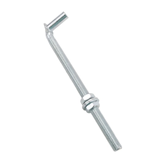 Chain Link 3/4" x 12" Male J-Bolt Gate Hinge w/ 2 Nuts (Galvanized Steel)