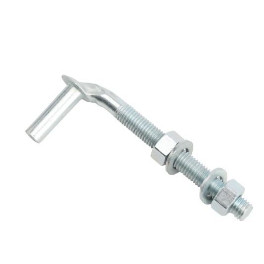 Chain Link 5/8" x 6" Collared Male J-Bolt Gate Hinge w/ 2 Nuts - Male (Galvanized Steel)