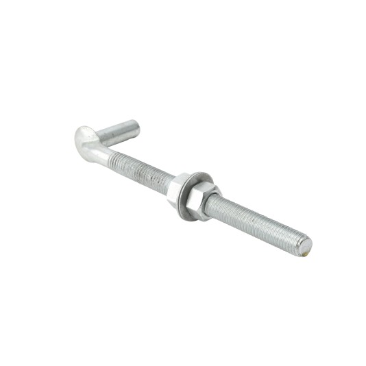 Chain Link 5/8" x 8" Male J-Bolt Gate Hinge w/ 2 Nuts (Galvanized Steel)