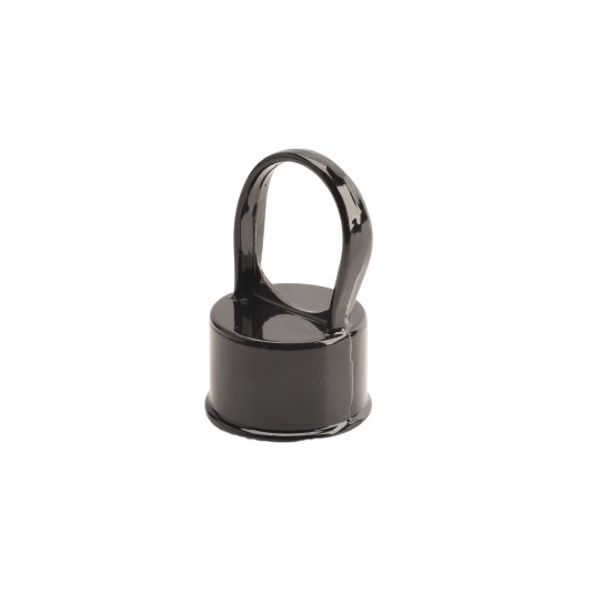 Chain Link 1 5/8" [1 5/8" OD] x 1 3/8" [1 3/8" OD] Black Top Rail Eye Top Loop Cap - Line Post Top Cap