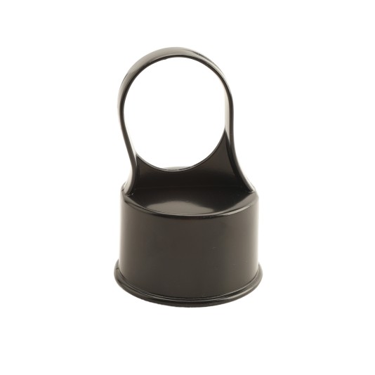 Chain Link 2 1/2" [2 3/8" OD] x 1 5/8" [1 5/8" OD] Black Top Rail Eye Top Loop Cap - Line Post Top Cap (Die-Cast Aluminum)