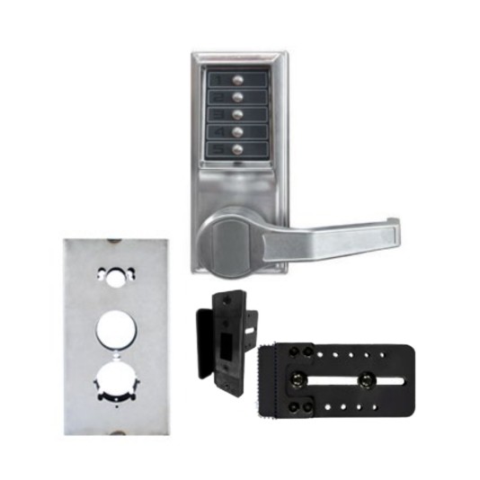 Chain Link DAC Combination Lock & Lever Handle Kit with Key Override, Aluminum Box, & Black Receiver (Left-Handed)