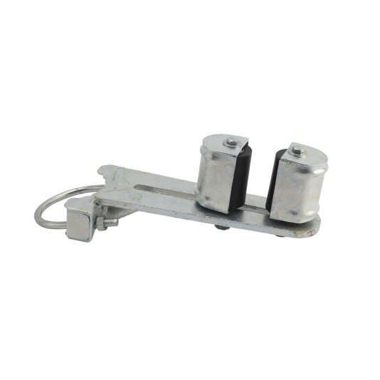 Chain Link 4" Round Upper/Lower Bolt On Slide Gate Roller Guide with Covers (Hot Dip Galvanized Pressed Steel)