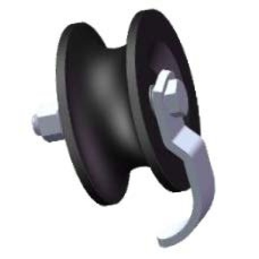 Chain Link 1 5/8" Gate Nylon Pipe Track Safety Roller w/ Sealed Bearing 5" Wheel (Nylon Wheel)