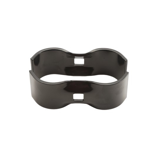 Chain Link 1 5/8" [1 3/8" OD] x 1 5/8" [1 3/8" OD] Saddle Clamp, Kennel Clamp (Powder Coated Black Hot Dip Galvanized Steel) (Clamp)