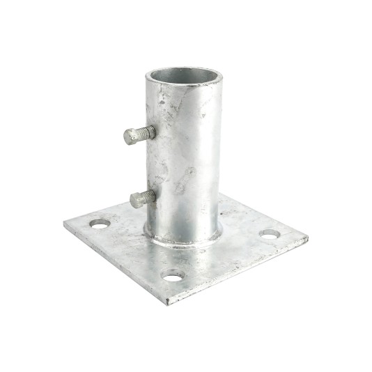 Chain Link 2" (Fits 1 7/8" OD) Post Floor Flanges - Pressed Steel Surface Mount Floor Flange (Pressed Steel)