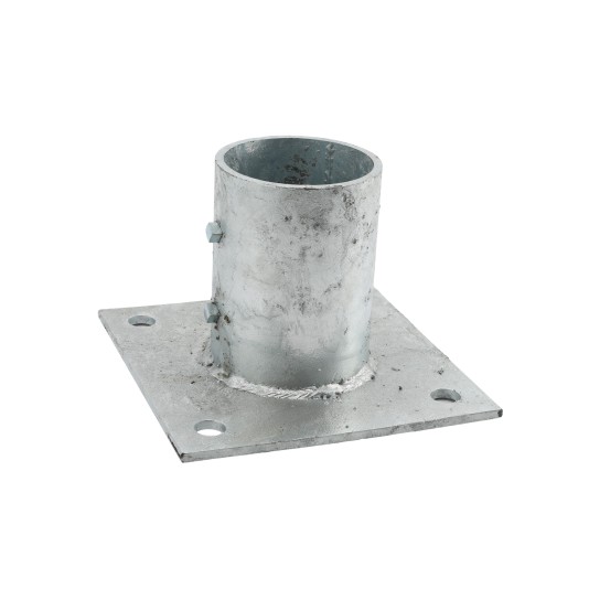 Chain Link Fence 3 1/2" (Fits 3 1/2" OD) Post Floor Flanges - Pressed Steel Ground Mount Floor Flange (Pressed Steel)