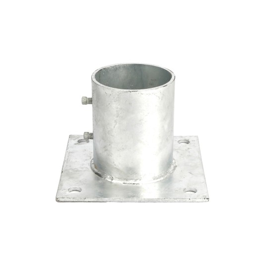 Chain Link Fence 3 1/2" (Fits 3 1/2" OD) Post Floor Flanges - Pressed Steel Ground Mount Floor Flange (Pressed Steel)