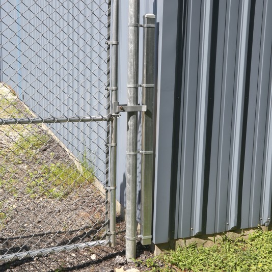 Chain Link Fence Post Gap Filler Kit - Fence Puppy Saver (Square Filler Post Shown As Example)