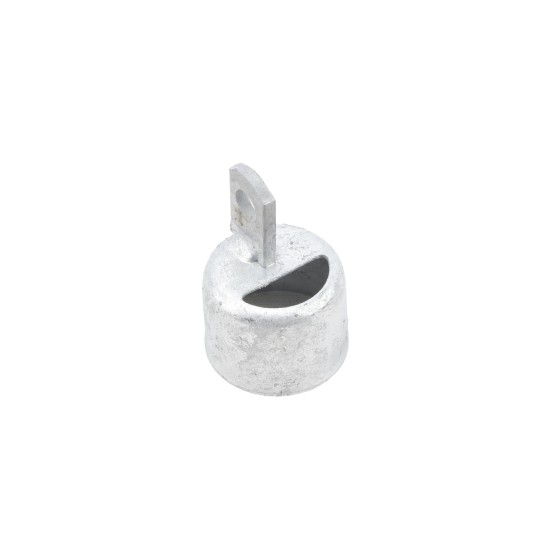 Chain Link 1 3/8" [1 3/8" OD] Half-Moon Rail End Cup - End Rail (Pressed Steel)