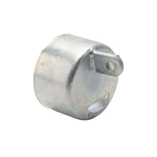 Chain Link 2 1/2" [2 3/8" OD] Offset Rail End Cup - End Rail (Pressed Steel)