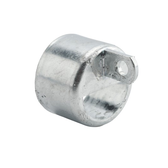 Chain Link 3" [2 7/8" OD] Half-Moon Rail End Cup - End Rail (Pressed Steel)