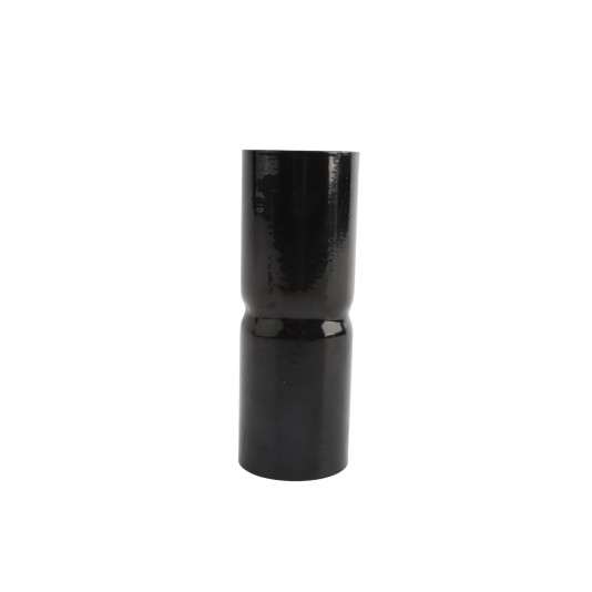 Chain Link 2"[1 7/8" OD] x 6" Black Top Rail Fence Sleeve (Powder Coated Black Hot Dip Galvanized Steel)