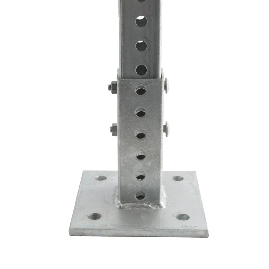 1 3/4" x 1 3/4" Square Sign Post Floor Anchor Flange Sign Post Mounting Base (Galvanized Steel) (Floor Flange)