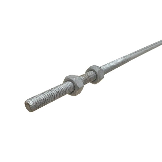 Chain Link Fence Steel Truss Rod 3/8" x 11' Long Hot Dip Galvanized with 2 Nuts (Default)
