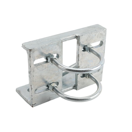 Chain Link 3 1/2" (3 1/2" OD) Round Heavy-Duty Truck Bracket For Sliding Gates - Trolley Hanger Bracket (Galvanized Pressed Steel) - TB312R (Default)