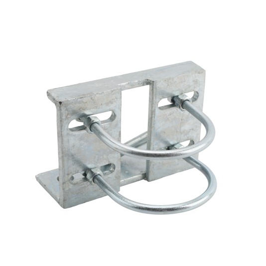 Chain Link 4 1/2" (4 1/2" OD) Round Heavy-Duty Truck Bracket For Sliding Gates - Trolley Hanger Bracket (Galvanized Pressed Steel) - TB412R (Default)
