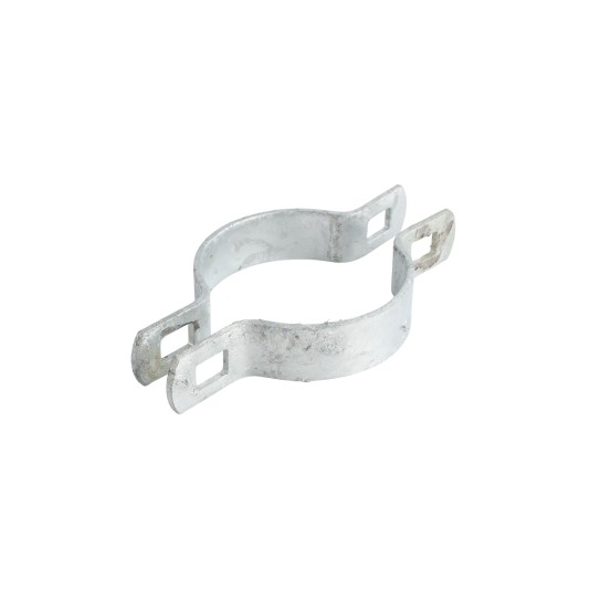 Chain Link 2 1/2" (2 3/8" OD) Two-Way Brace Band - 180 Degree Rail End Band (Galvanized Steel)