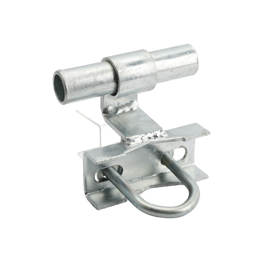 Chain Link 1 5/8" [1 5/8" OD] or 2" [1 7/8" OD] Universal Heavy-Duty Track Bracket (Galvanized Pressed Steel) (2 1/2" [2 3/8" OD] or 3" [2 7/8" OD] shown)