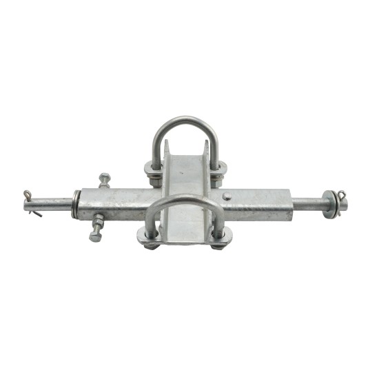 Chain Link 2" [1 7/8" OD] Double-Wheel Carrier for Sliding Cantilever Gates - Rut Runner (Galvanized Pressed Steel)