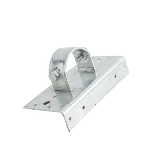 Chain Link 1 5/8" [1 5/8" OD] x 6" Wooden Fence to Post Line Adapter (Galvanized Pressed Steel)