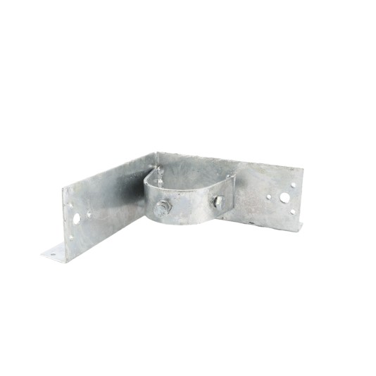 Chain Link 2 1/2" [2 3/8" OD] x 6" Wooden Fence to Post Corner Adapter (Galvanized Pressed Steel)