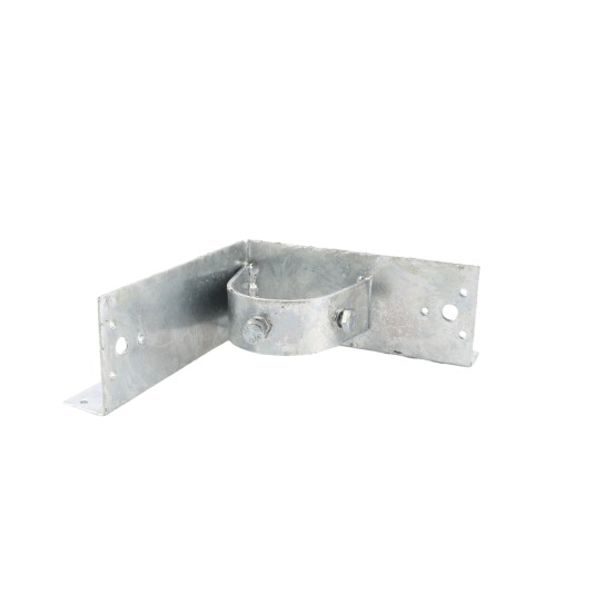 Chain Link 2" [1 7/8" OD] x 6" Wooden Fence to Post Corner Adapter (Galvanized Pressed Steel)
