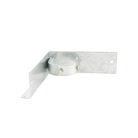 Chain Link 3" [2 7/8" OD] x 8" Wooden Fence to Post Corner Adapter (Galvanized Pressed Steel)