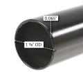Chain Link Black 10' 6" Long x 1 3/8" Round Residential Fence Swedged End Pipe Tubing [0.065" Wall] (Black Powder-Coated Steel) (Pipe Tubing)