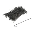 Chain Link 9 1/2" Long for 3" [2 7/8" OD] Posts x 8 Gauge (9 Gauge Core) Hook Black Fence Ties [100 Pack] - (Vinyl Coated)