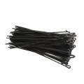 Chain Link 12" Long for 4" [4" OD] Posts x 8 Gauge (9 Gauge Core) Hook Black Fence Ties [100 Pack] - (Vinyl Coated)