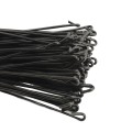 Chain Link 12" Long for 4" [4" OD] Posts x 8 Gauge (9 Gauge Core) Hook Black Fence Ties [100 Pack] - (Vinyl Coated)