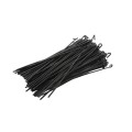 Chain Link 12" Long for 4" [4" OD] Posts x 8 Gauge (9 Gauge Core) Hook Black Fence Ties [100 Pack] - (Vinyl Coated)