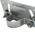 Rackable Chain Link 1 5/8" [1 5/8" OD] x 6" Adjustable Wooden Fence to Post Line Adapter (Galvanized Pressed Steel) (Adapter)