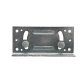 Rackable Chain Link 1 5/8" [1 5/8" OD] x 6" Adjustable Wooden Fence to Post Line Adapter (Galvanized Pressed Steel) (Adapter)