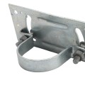 Rackable Chain Link 2 1/2" [2 3/8" OD] x 6" Adjustable Wooden Fence to Post Line Adapter (Galvanized Pressed Steel) (Adapter)