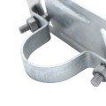 Rackable Chain Link 2" [1 7/8" OD] x 6" Adjustable Wooden Fence to Post Line Adapter (Galvanized Pressed Steel) (Adapter)