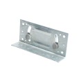 Rackable Chain Link 2" [1 7/8" OD] x 6" Adjustable Wooden Fence to Post Line Adapter (Galvanized Pressed Steel) (Adapter)