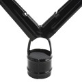 Chain Link 3" [2 7/8" OD] x 1 5/8" Black 6-Strand Barb Wire Arm - V Barb Arm (Pressed Steel) (Arm)