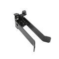 Chain Link 1 5/8" [1 5/8" OD] or 2" [1 7/8" OD] Double Drive Industrial Commercial Grade Fulcrum Gate Frame Latch (Powder-Coated Black Pressed Steel)