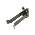 Chain Link 1 5/8" [1 5/8" OD] or 2" [1 7/8" OD] Double Drive Industrial Commercial Grade Fulcrum Gate Frame Latch (Powder-Coated Black Pressed Steel)