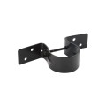 Wood to Steel Pipe Grip Tie 2 3/8" Round Post to Wood Fence Bracket - Powder Coated Black