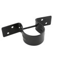 Wood to Steel Pipe Grip Tie 2 3/8" Round Post to Wood Fence Bracket - Powder Coated Black