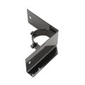 Chain Link 2 1/2" [2 3/8" OD] x 6" Wooden Fence to Post Corner Adapter (Powder Coated Black HDG Galvanized Pressed Steel)